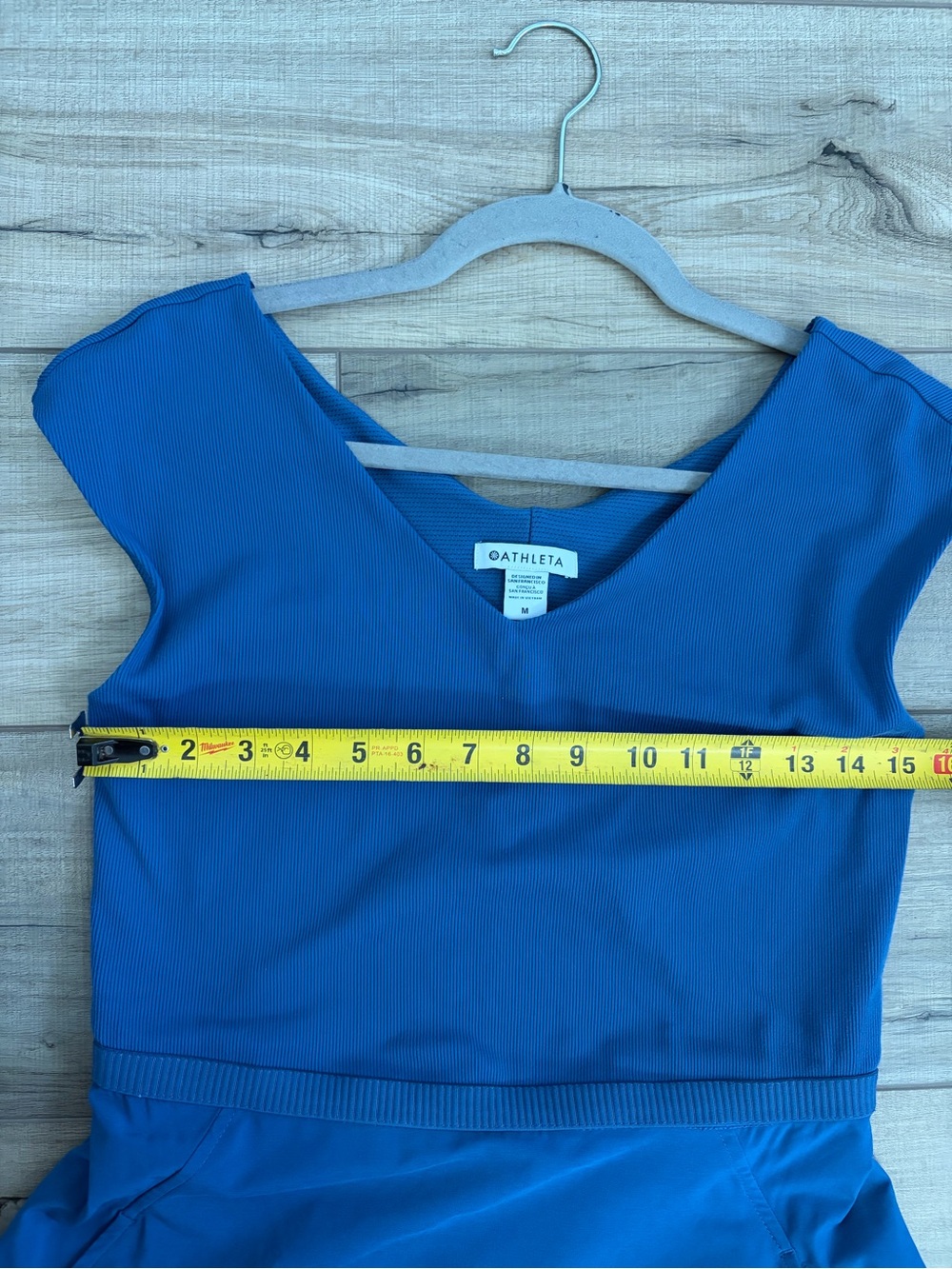 Athleta Ryder Cap Sleeve V Neck Midi Jay Blue Fit and Flare Dress Medium - Picture 7 of 10